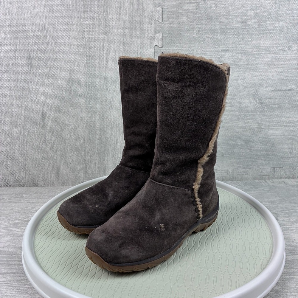 Patagonia Lugano Boots Women's 8 Brown Waterproof Faux Fur Lined Polartec